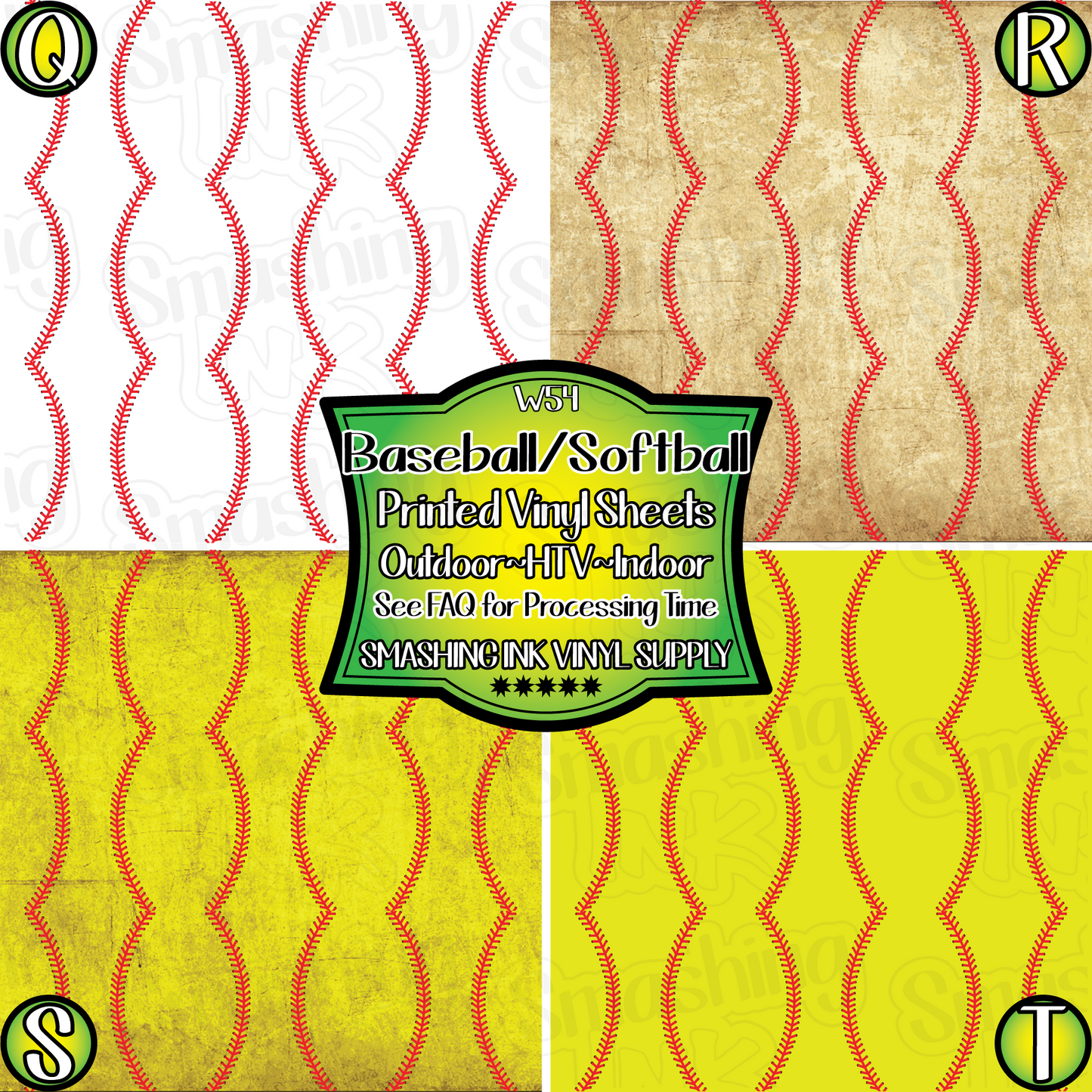 Baseball/Softball ★ Printed Vinyl Sheets | Faux Leather | Laser Safe