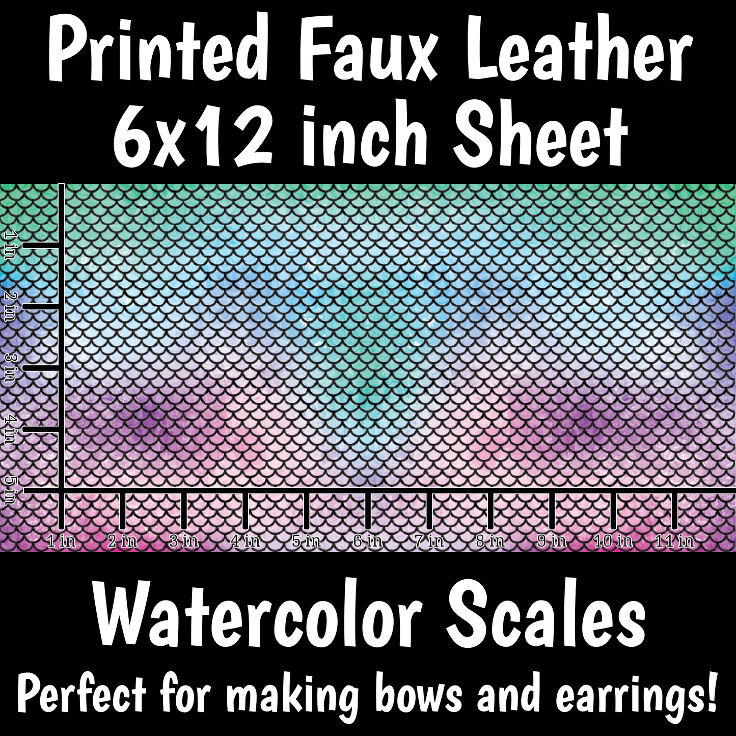 Mermaid Scales - Faux Leather Sheet (SHIPS IN 3 BUS DAYS)