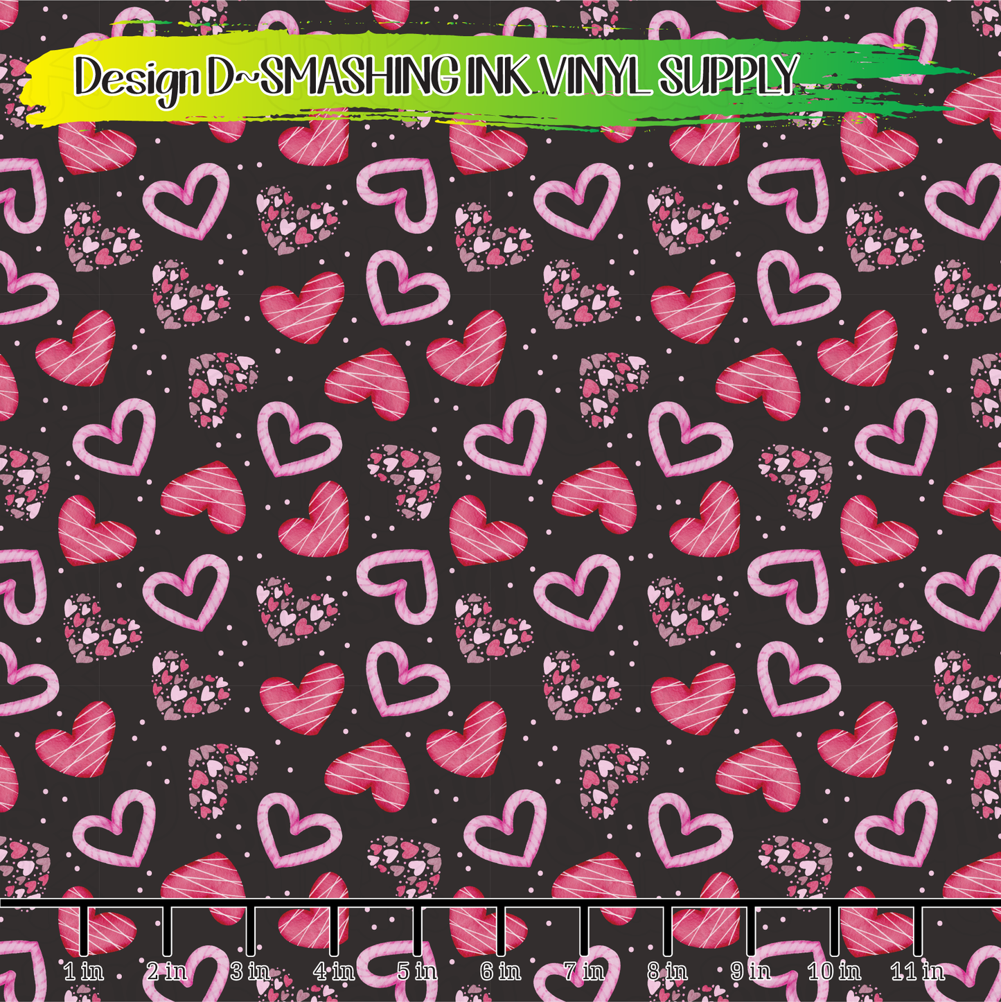 Valentine Hearts ★ Printed Vinyl Sheets | Faux Leather | Laser Safe