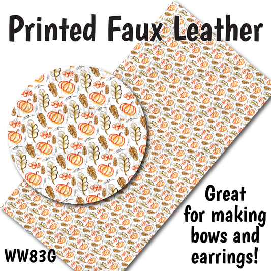 Watercolor Fall - Faux Leather Sheet (SHIPS IN 3 BUS DAYS)