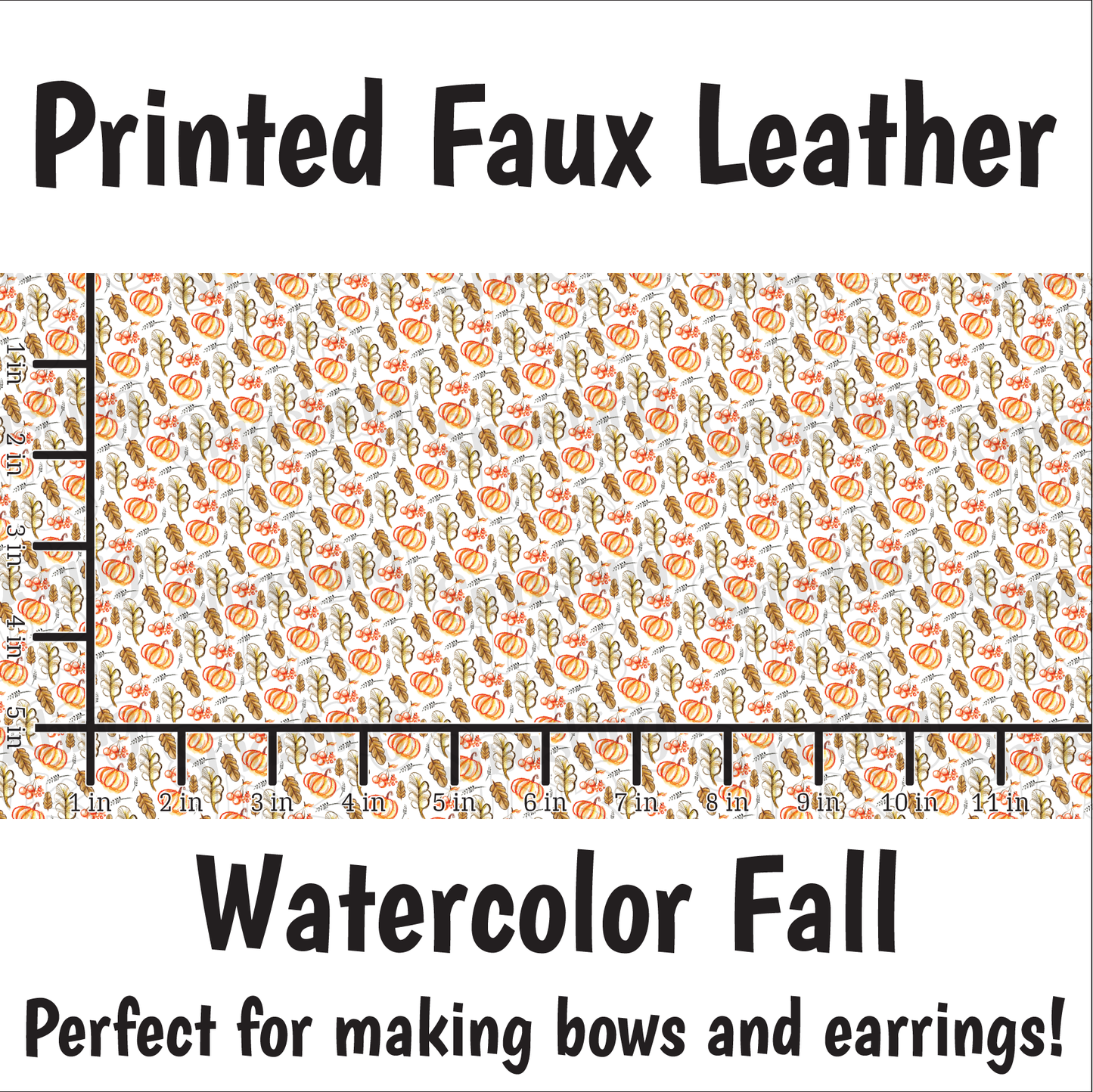 Watercolor Fall - Faux Leather Sheet (SHIPS IN 3 BUS DAYS)