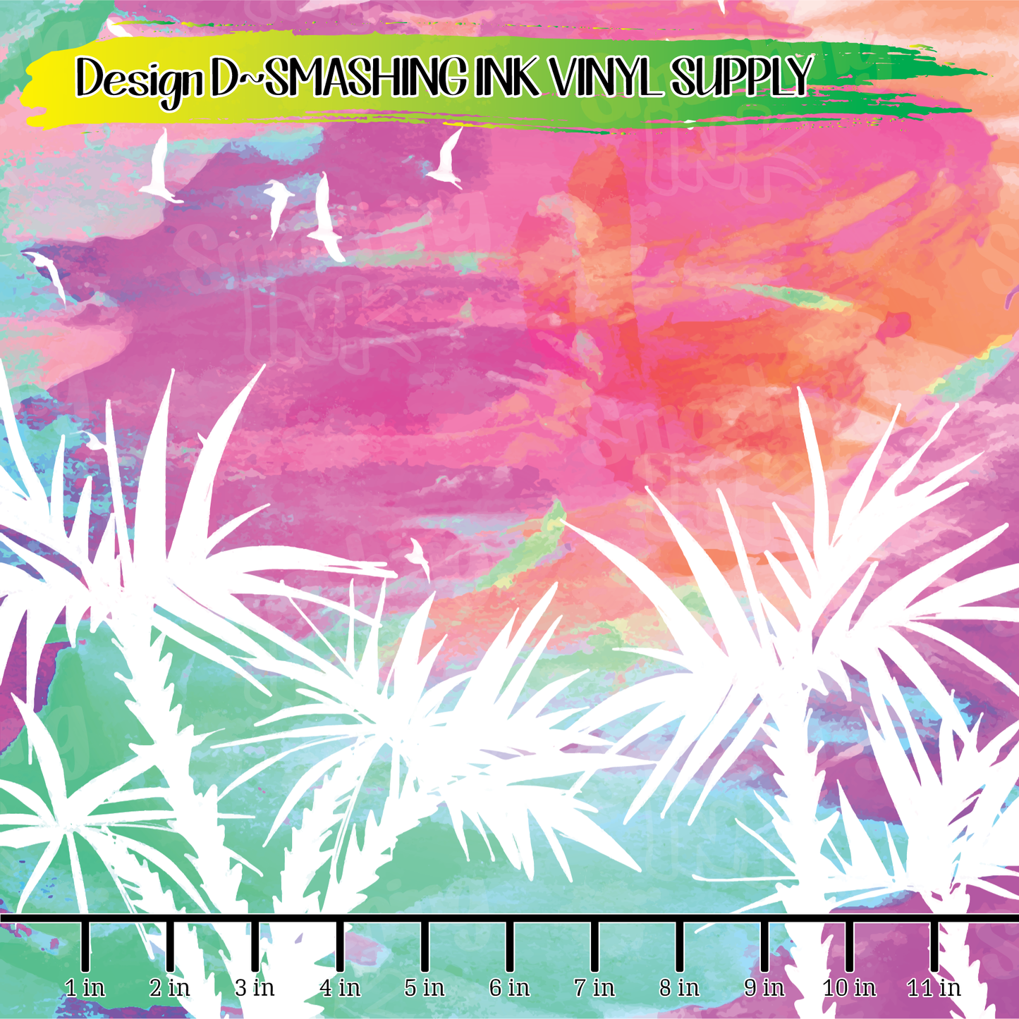 Summer Watercolor ★ Printed Vinyl Sheets | Faux Leather | Laser Safe