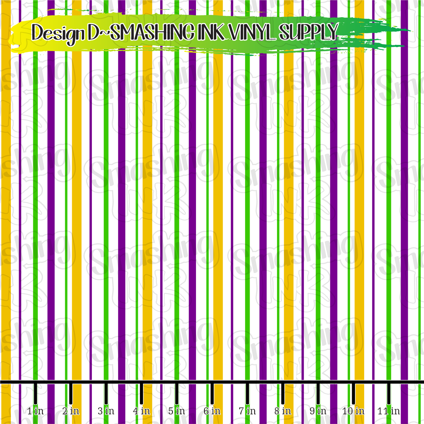 Mardi Gras Stripes ★ Laser Safe Adhesive Film (TAT 3 BUS DAYS)