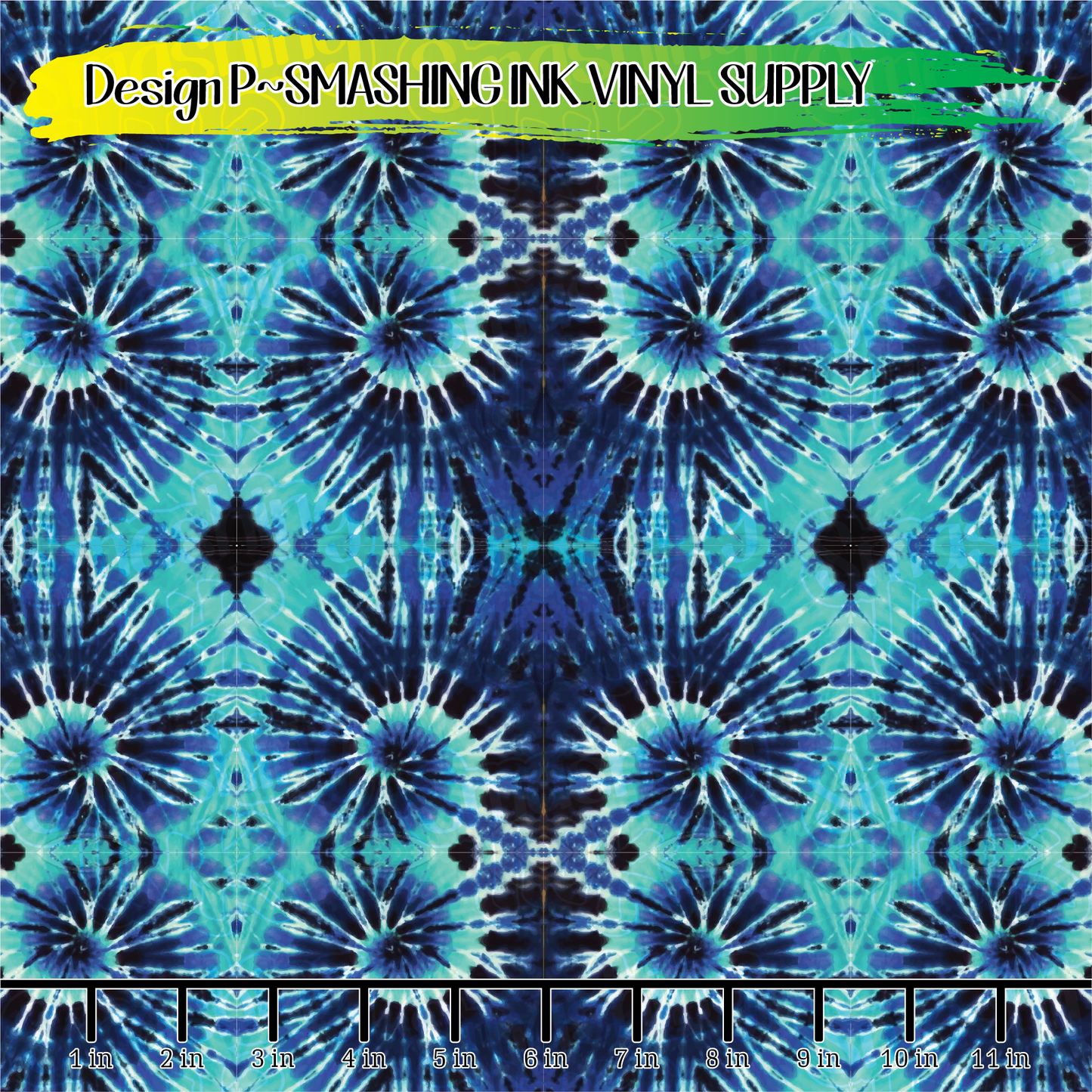 Blue Tie Dye ★ Printed Vinyl Sheets | Faux Leather | Laser Safe