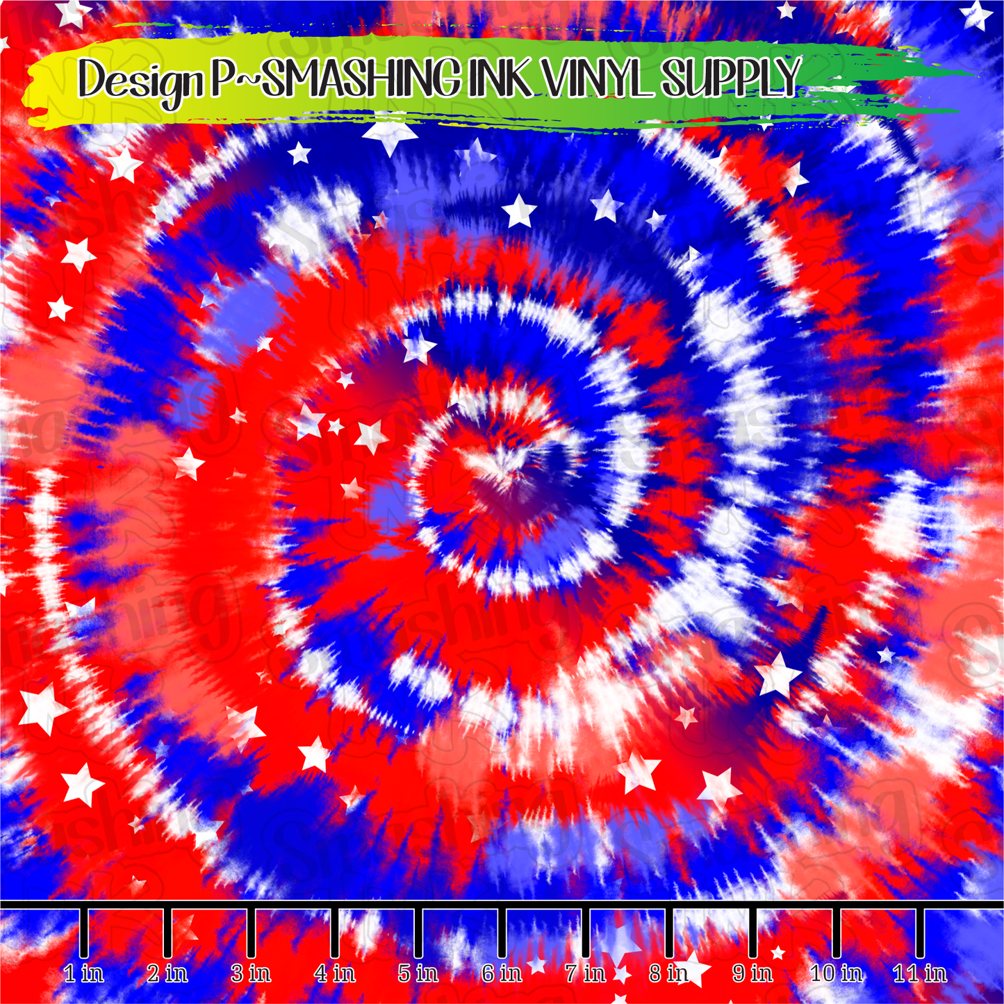 Patriotic Tie Dye ★ Printed Vinyl Sheets | Faux Leather | Laser Safe