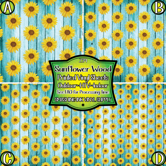 Sunflower Wood ★ Pattern Vinyl | Faux Leather | Sublimation (TAT 3 BUS DAYS)