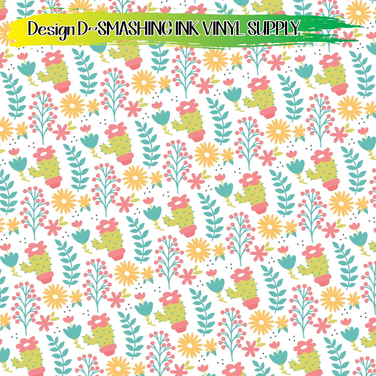 Cactus Pattern ★ Printed Vinyl Sheets | Faux Leather | Laser Safe