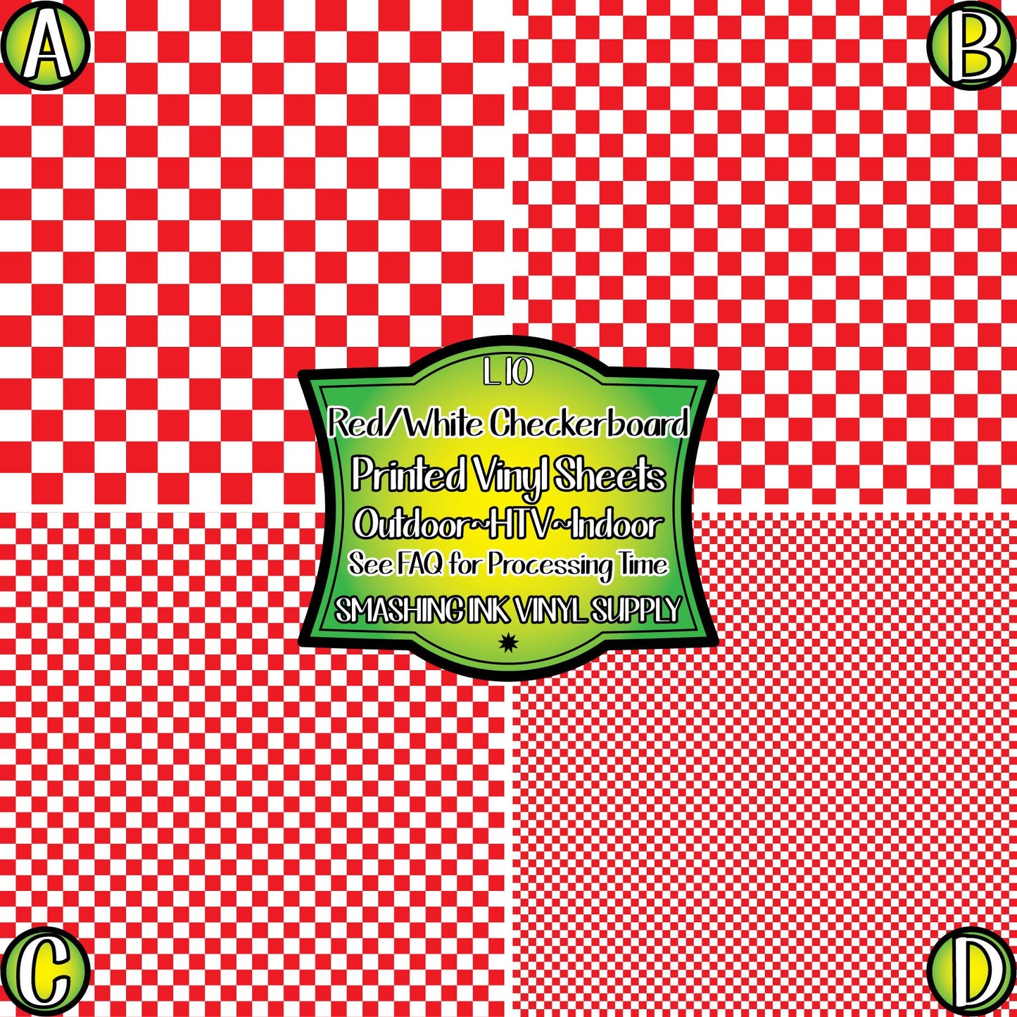 Red White Checker ★ Printed Vinyl Sheets | Faux Leather | Laser Safe