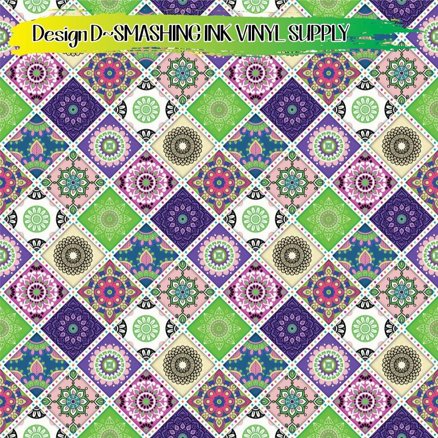 Ornamental Diamond ★ Printed Vinyl Sheets | Faux Leather | Laser Safe