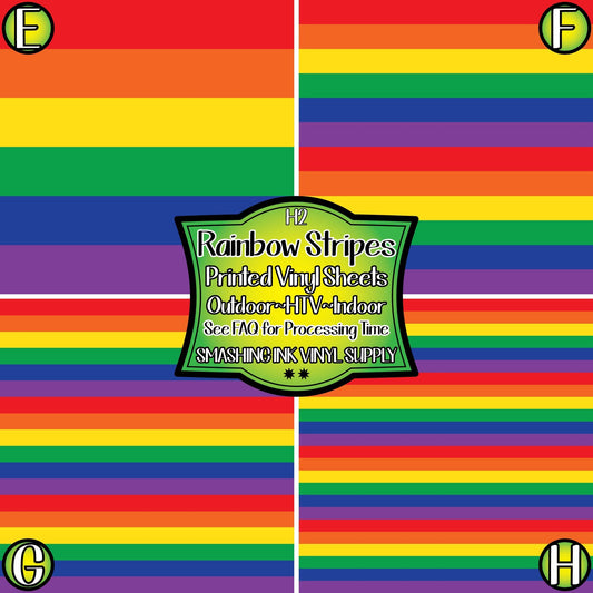 Rainbow Print Striped ★ Pattern Vinyl | Faux Leather | Sublimation (TAT 3 BUS DAYS)