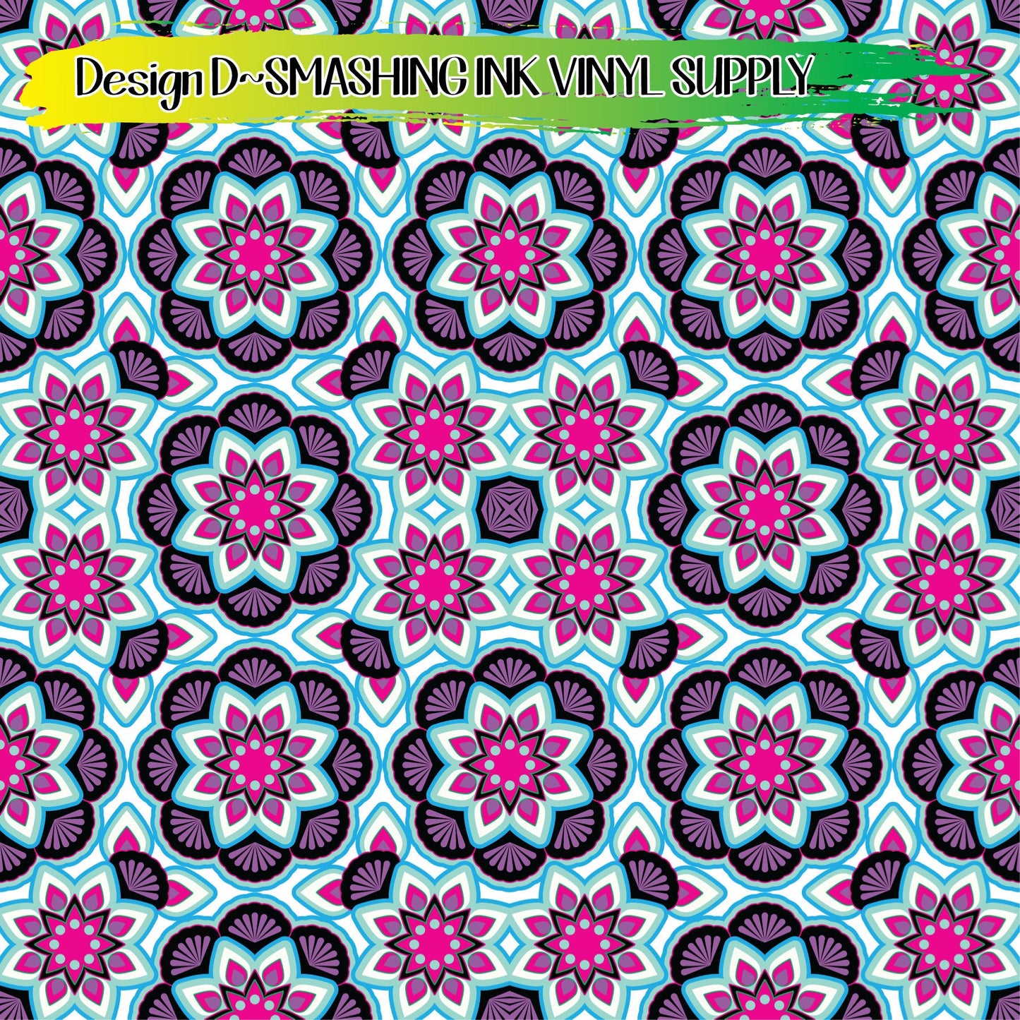 Abstract Mandala ★ Printed Vinyl Sheets | Faux Leather | Laser Safe