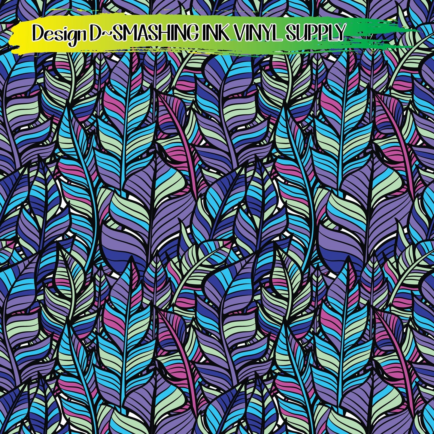 Colorful Feathers ★ Printed Vinyl Sheets | Faux Leather | Laser Safe