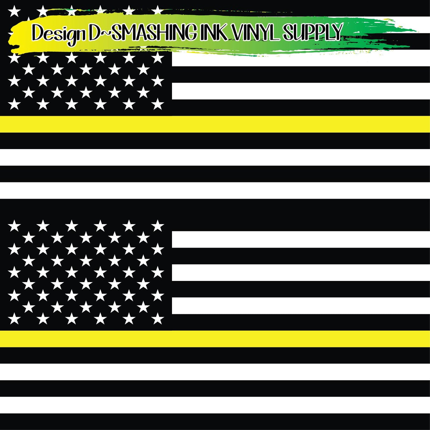 Security Yellow Line Flag ★ Printed Vinyl Sheets | Faux Leather | Laser Safe