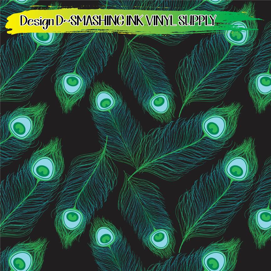 Peacock Pattern ★ Printed Vinyl Sheets | Faux Leather | Laser Safe