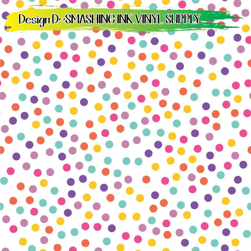 Colorful Polka Dots ★ Printed Vinyl Sheets | Faux Leather | Laser Safe