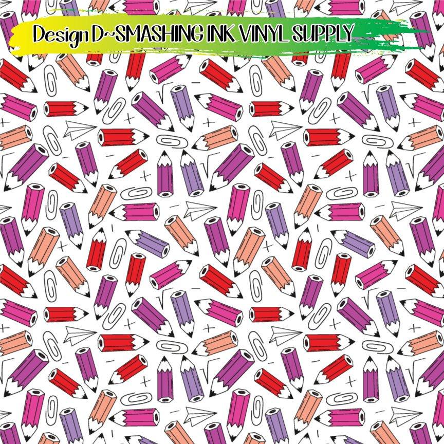 Pencil Pattern ★ Printed Vinyl Sheets | Faux Leather | Laser Safe