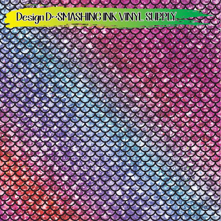 Textured Mermaid Scale ★ Printed Vinyl Sheets | Faux Leather | Laser Safe