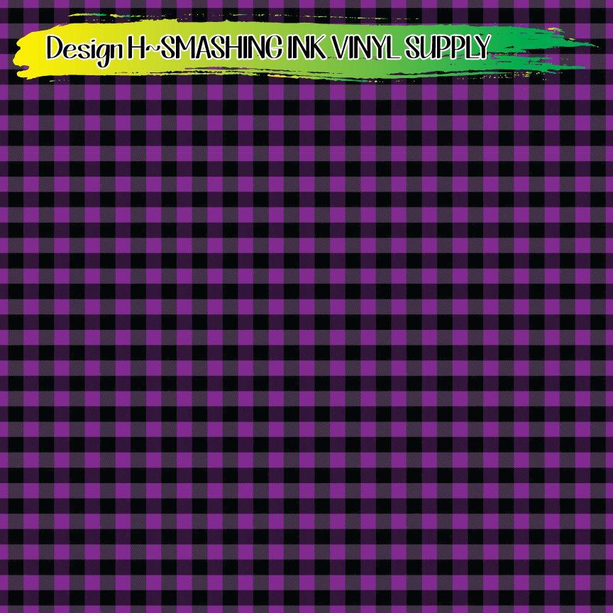 Purple Buffalo Plaid ★ Printed Vinyl Sheets | Faux Leather | Laser Safe