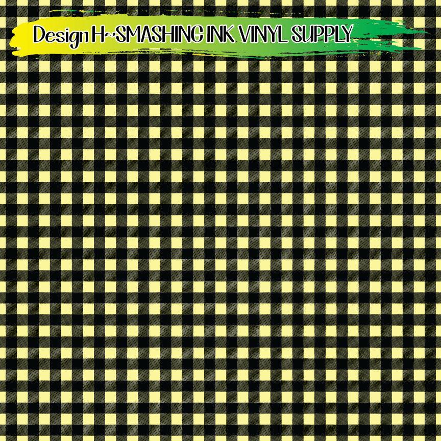 Cream Buffalo Plaid ★ Printed Vinyl Sheets | Faux Leather | Laser Safe