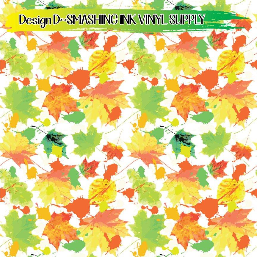Watercolor Leaves ★ Printed Vinyl Sheets | Faux Leather | Laser Safe