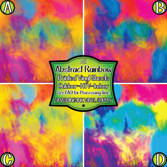 Abstract Rainbow Pattern Vinyl | Faux Leather | Sublimation (TAT 3 BUS DAYS)