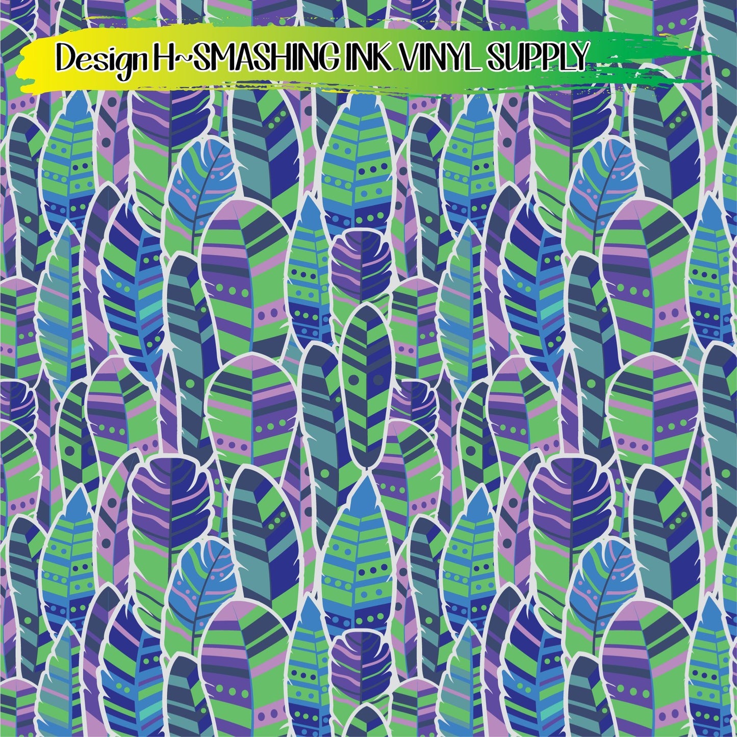 Colorful Boho Feathers ★ Printed Vinyl Sheets | Faux Leather | Laser Safe