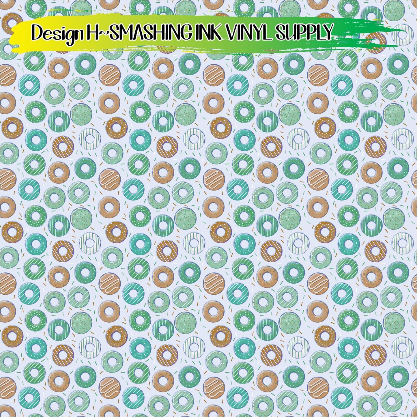 Donut Pattern ★ Printed Vinyl Sheets | Faux Leather | Laser Safe