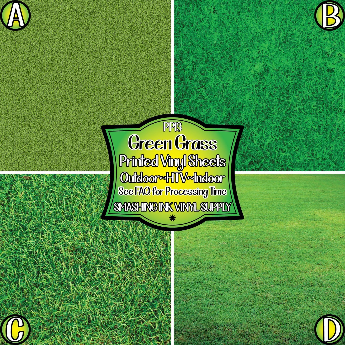 Green Grass ★ Printed Vinyl Sheets | Faux Leather | Laser Safe
