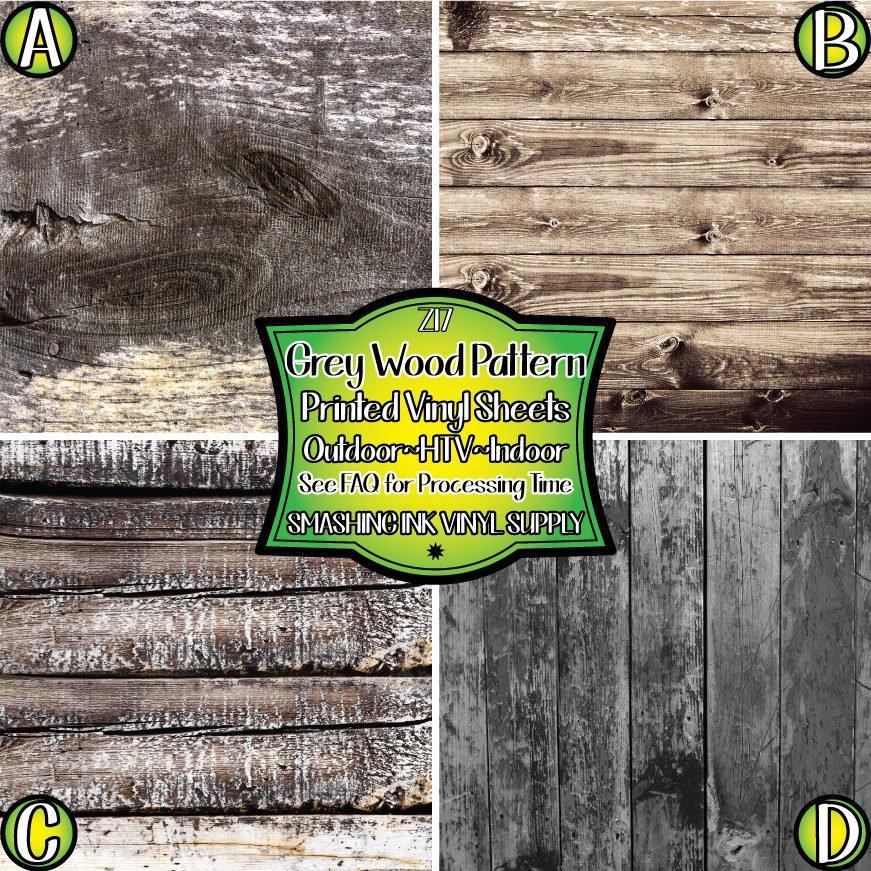 Grey Wood Texture ★ Printed Vinyl Sheets | Faux Leather | Laser Safe