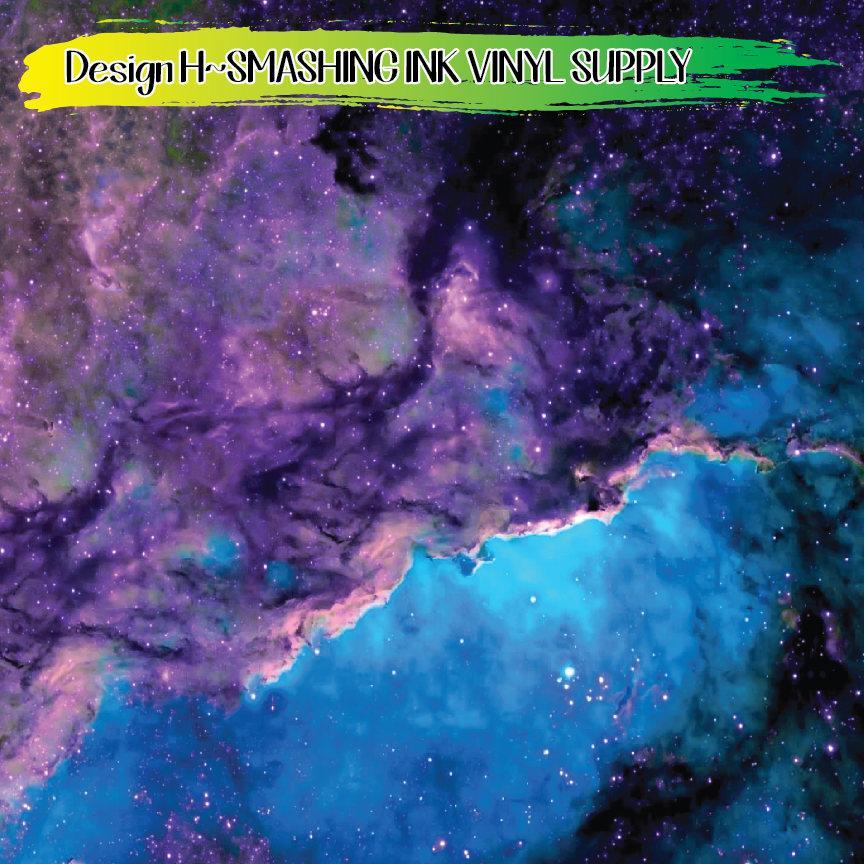 Blue Galaxy Space ★ Printed Vinyl Sheets | Faux Leather | Laser Safe