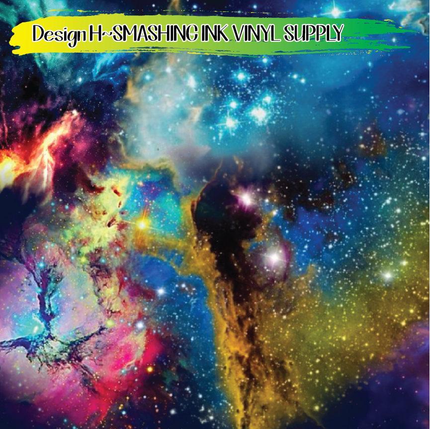 Rainbow Galaxy Space ★ Printed Vinyl Sheets | Faux Leather | Laser Safe