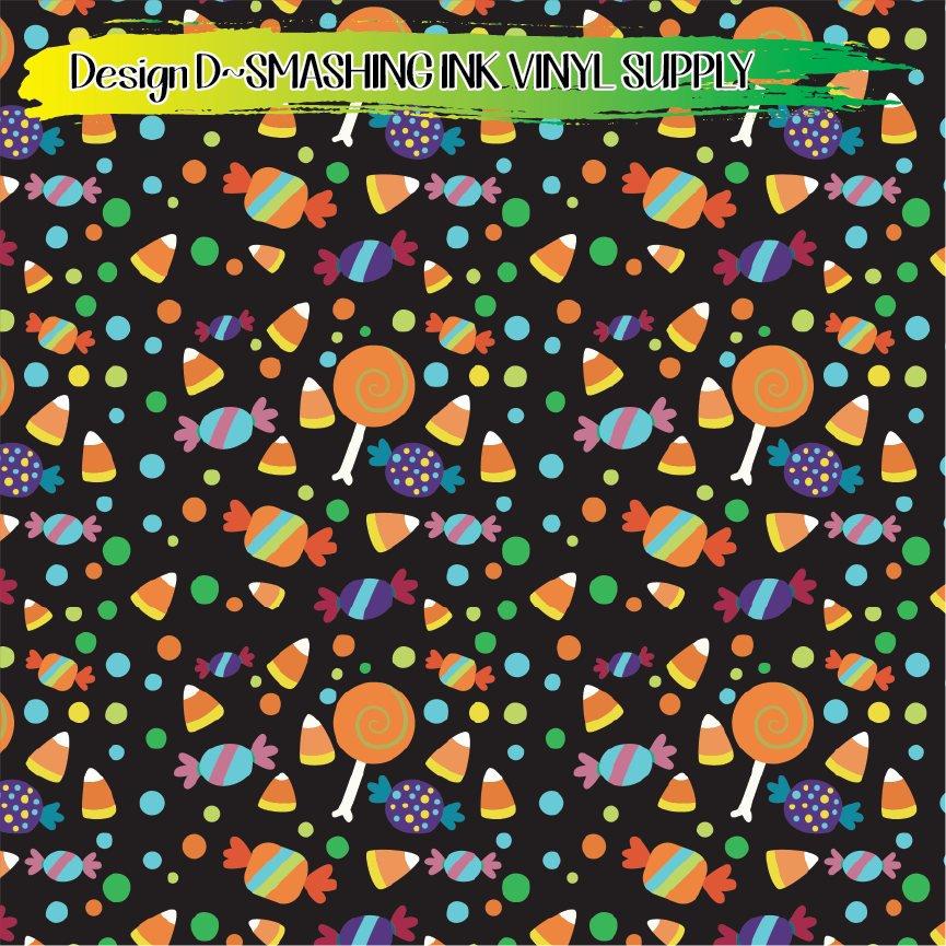 Halloween Candy ★ Printed Vinyl Sheets | Faux Leather | Laser Safe
