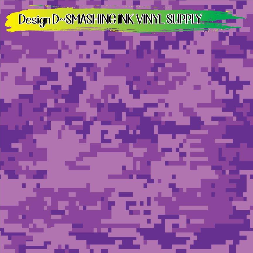 Purple Camo ★ Printed Vinyl Sheets | Faux Leather | Laser Safe