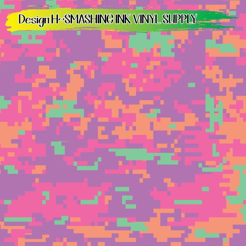 Pastel Camo ★ Printed Vinyl Sheets | Faux Leather | Laser Safe