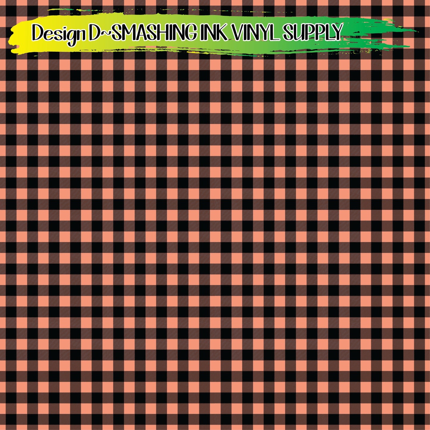 Coral Buffalo Plaid ★ Printed Vinyl Sheets | Faux Leather | Laser Safe