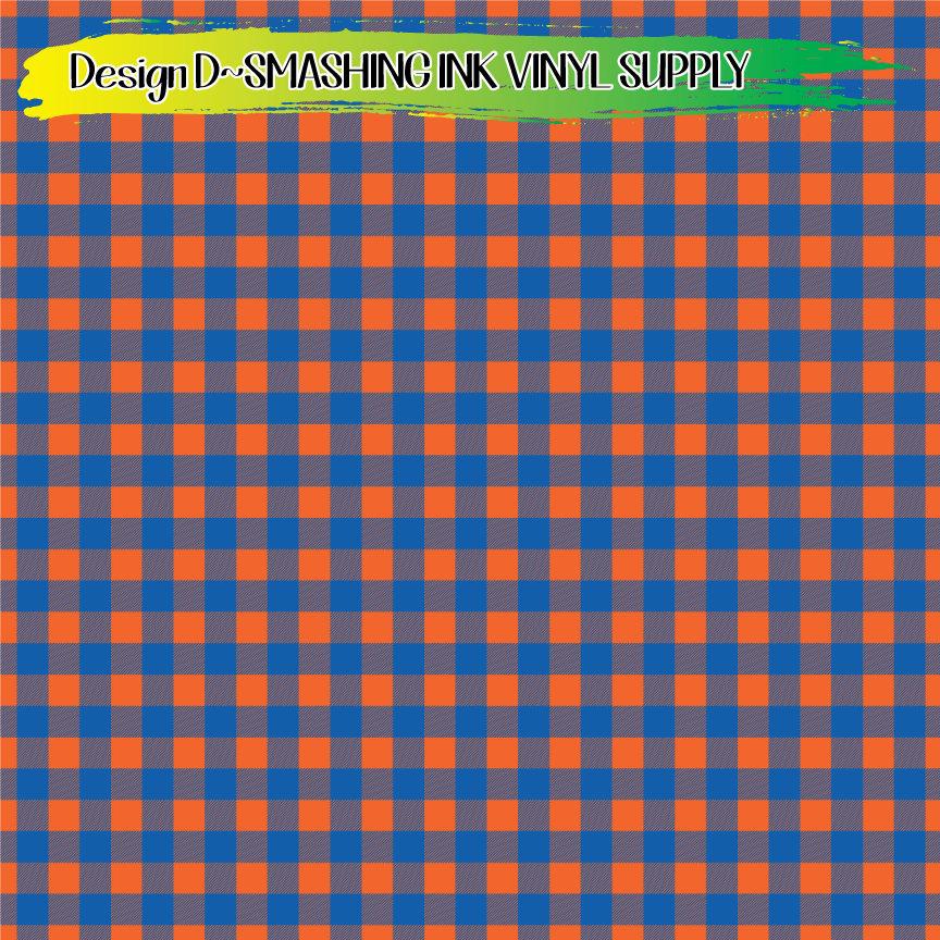 Blue & Orange Pattern ★ Printed Vinyl Sheets | Faux Leather | Laser Safe