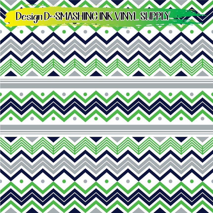 Green Blue Silver Pattern ★ Printed Vinyl Sheets | Faux Leather | Laser Safe