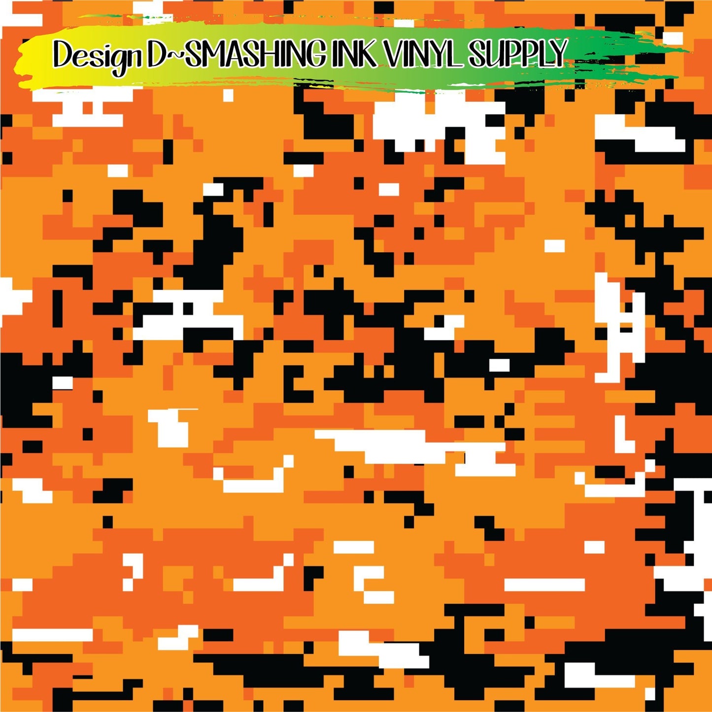 Orange Camo ★ Printed Vinyl Sheets | Faux Leather | Laser Safe