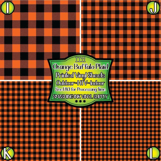 Orange Buffalo Plaid ★ Printed Sheets | Faux Leather | Laser Safe