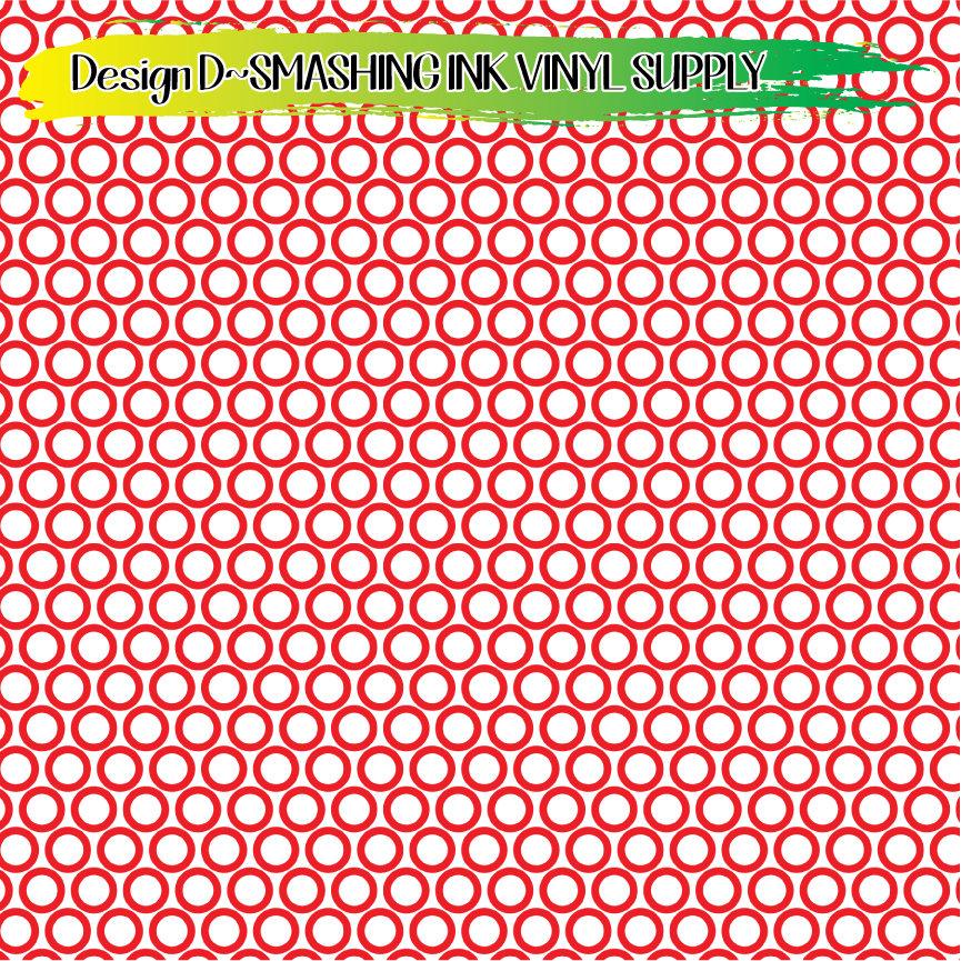 Red White Polka Dot ★ Printed Vinyl Sheets | Faux Leather | Laser Safe