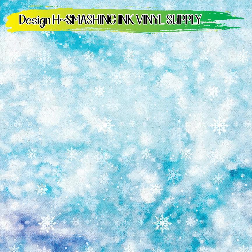 Winter Watercolor ★ Printed Vinyl Sheets | Faux Leather | Laser Safe
