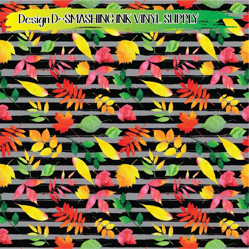 Fall Stripes ★ Printed Vinyl Sheets | Faux Leather | Laser Safe