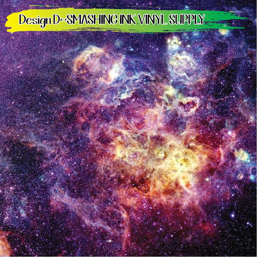 Purple Galaxy Space ★ Printed Vinyl Sheets | Faux Leather | Laser Safe