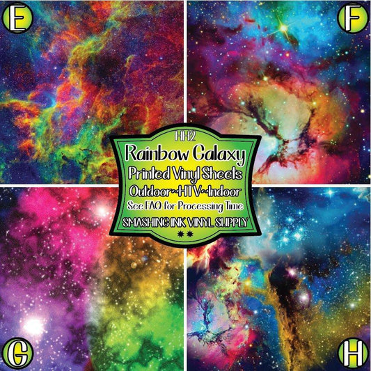 Rainbow Galaxy Space ★ Pattern Vinyl | Faux Leather | Sublimation (TAT 3 BUS DAYS)