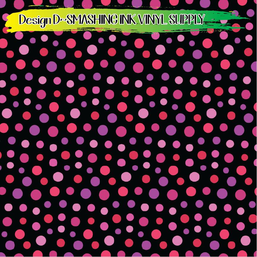Pink Dotted Circle ★ Printed Vinyl Sheets | Faux Leather | Laser Safe