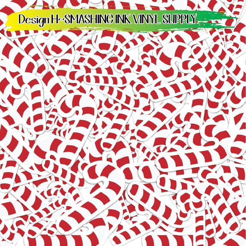 Candy Cane ★ Printed Vinyl Sheets | Faux Leather | Laser Safe