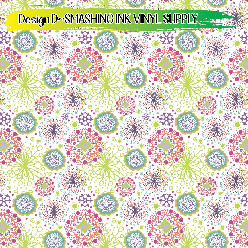 Whimsical Snowflake ★ Printed Vinyl Sheets | Faux Leather | Laser Safe