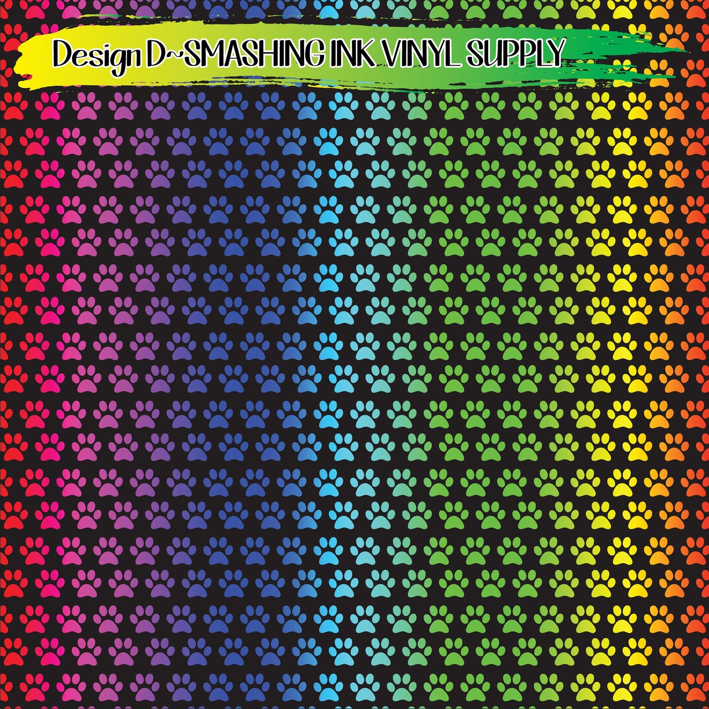 Colorful Paw Print ★ Printed Vinyl Sheets | Faux Leather | Laser Safe