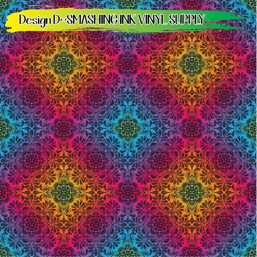Colorful Mandala ★ Printed Vinyl Sheets | Faux Leather | Laser Safe