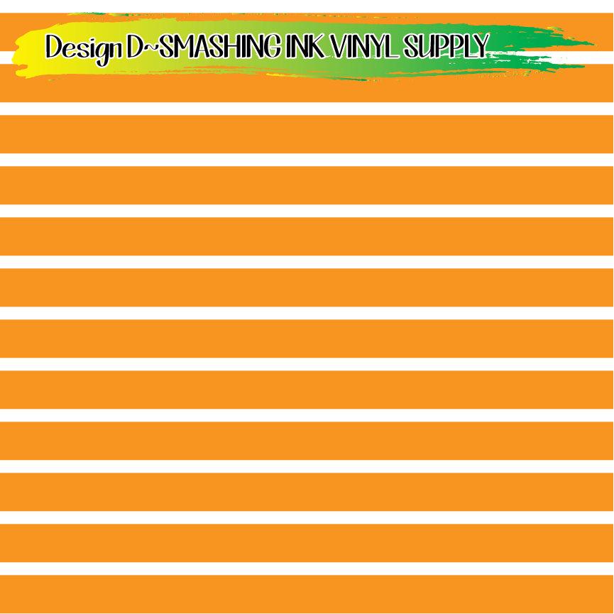 Orange White Stripes ★ Printed Vinyl Sheets | Faux Leather | Laser Safe